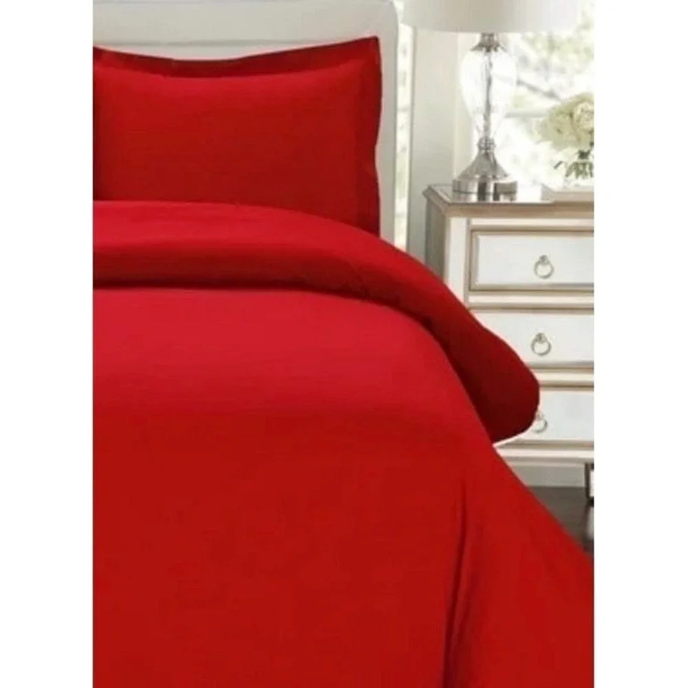 NIB Red‎ Duvet Cover and Sham for Twin Bed